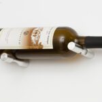 Vino Pins 1 Bottle Metal Wine Rack in Milled Aluminum